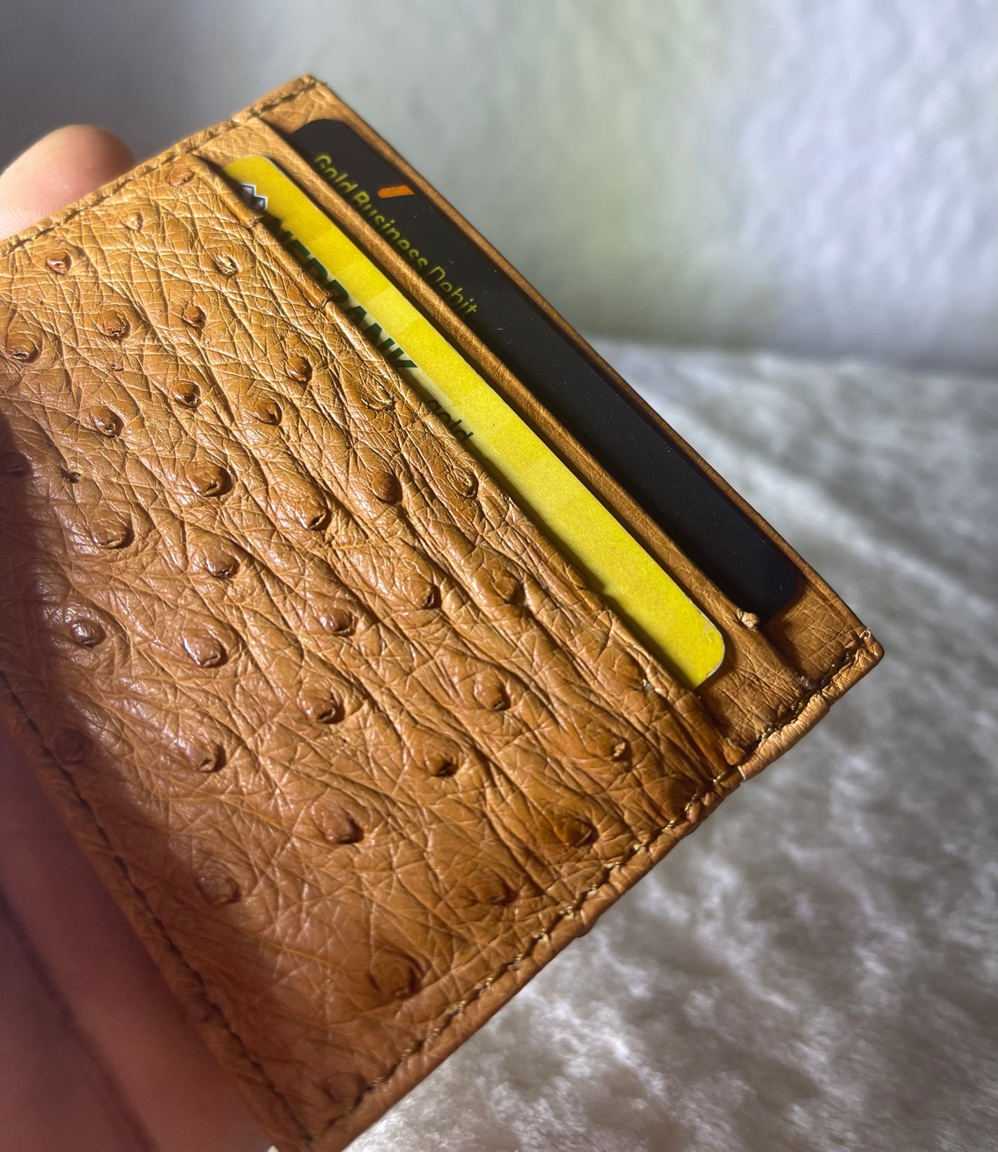Ostrich Leather Card wallet (in stock)