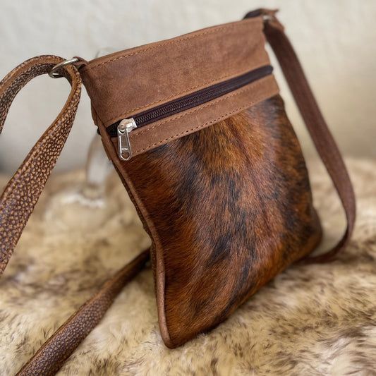 genuine leather brown hand-made crossbody/ sling bag