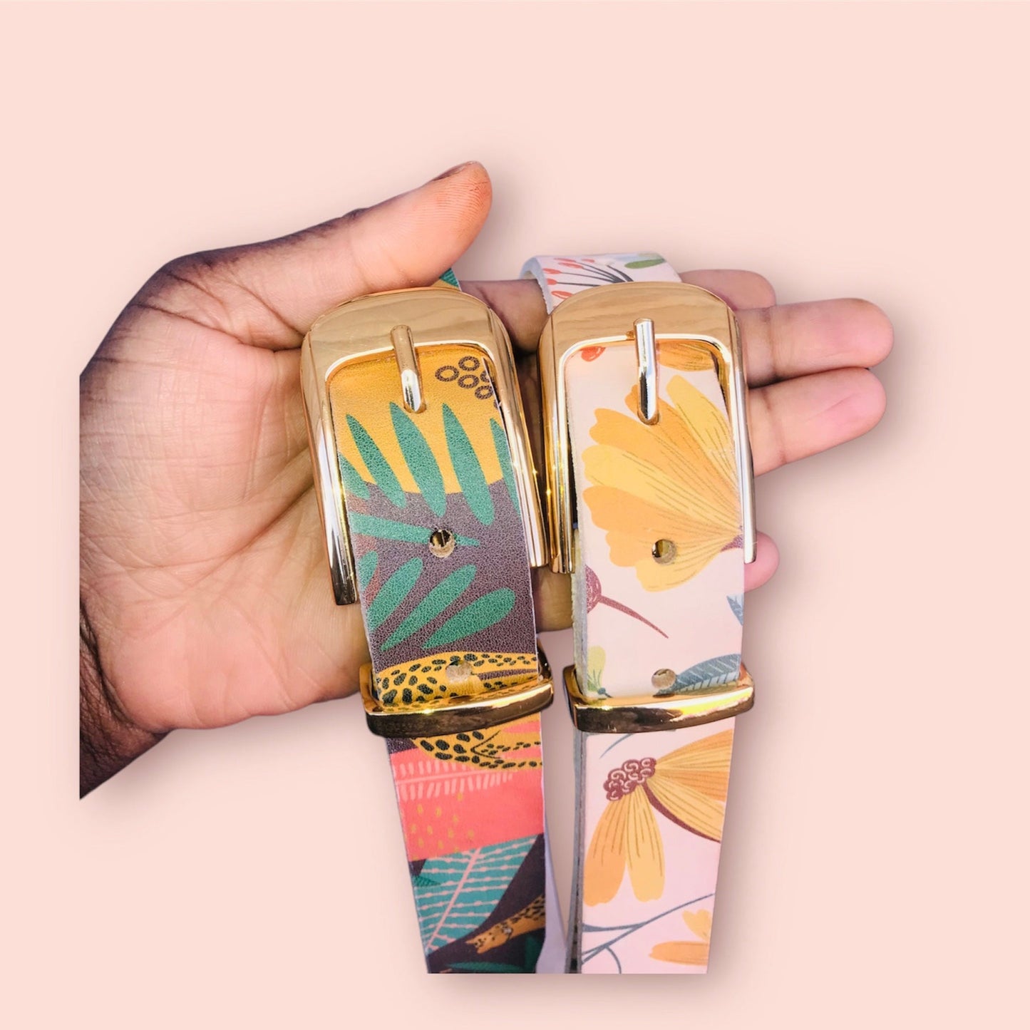 Floral genuine leather belts (ready to ship)