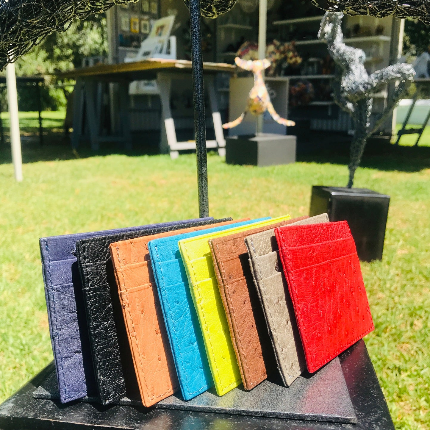 Ostrich Leather Card wallet (in stock)