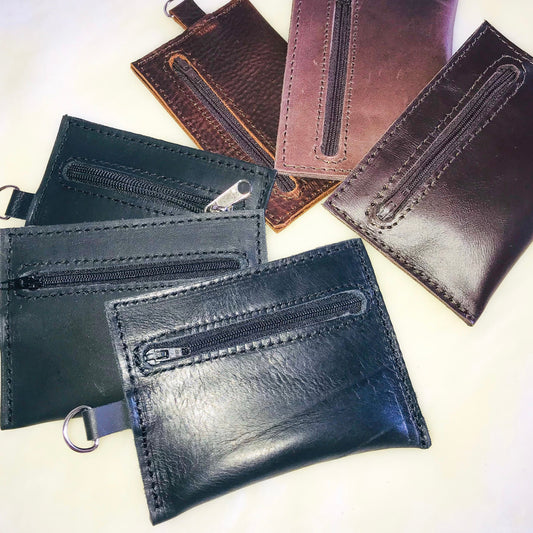 genuine leather coin purses with zippers