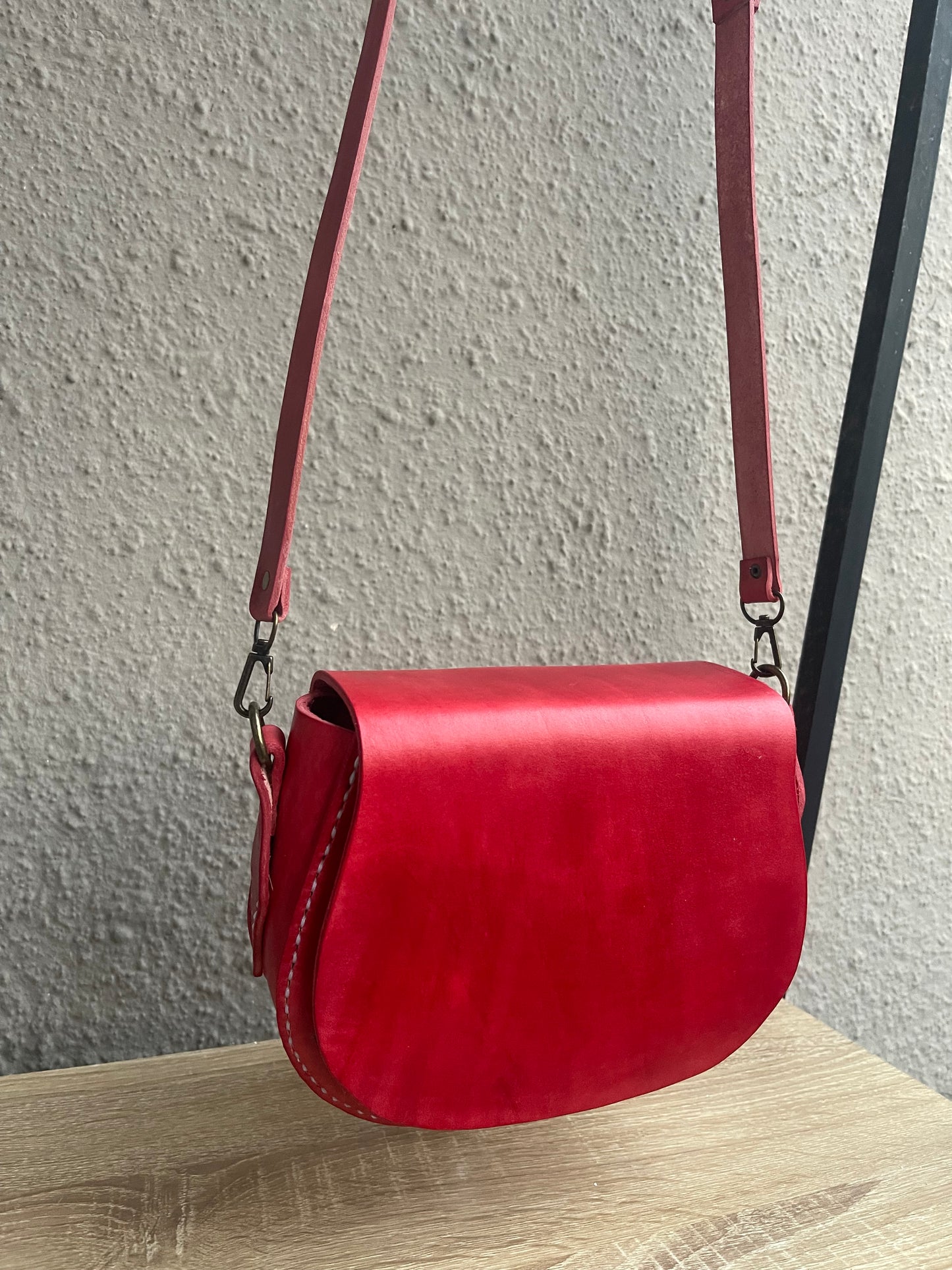 Jojo  Red - medium with oversize flap - (Ready to ship)