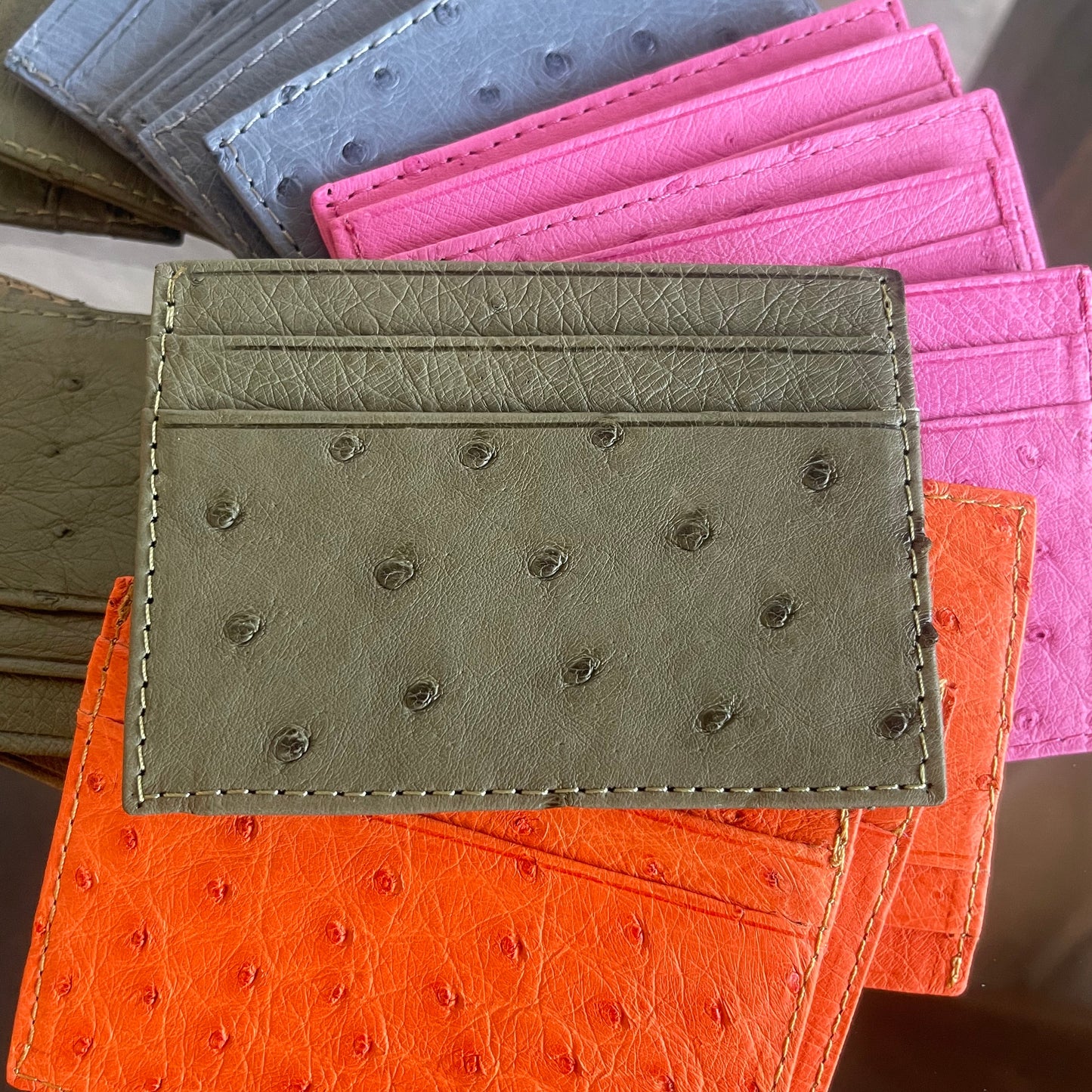 Green Ostrich card holders by NaniTa & Co