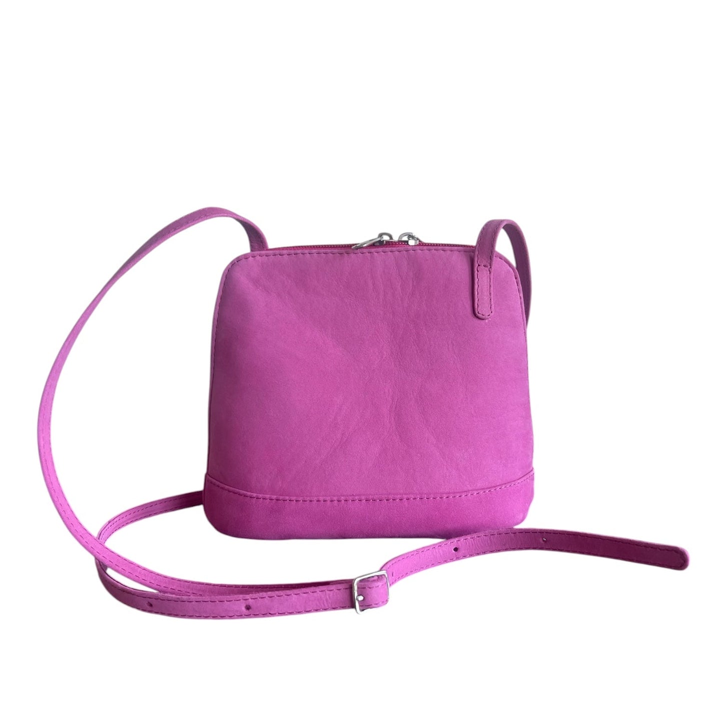 Purple crossbody bag on a white background