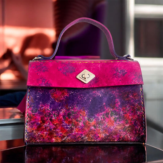 Genuine leather multi colour genuine leather small tote bag